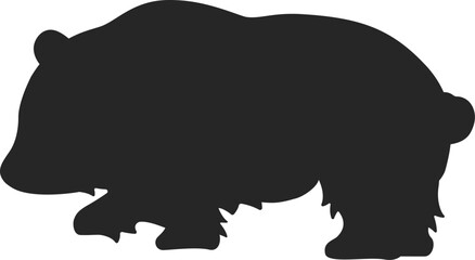 パンダのシルエットのイラスト