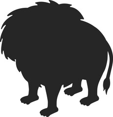 マントヒヒのシルエットのイラスト