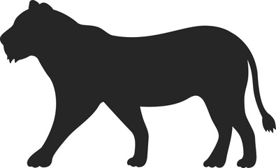 メスライオンのシルエットのイラスト