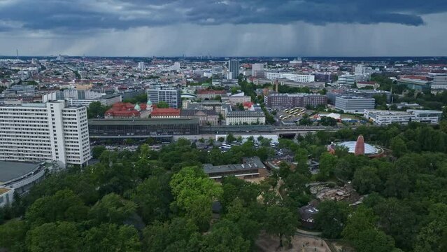 Aerial Drone shot of Charlottenburg district , Berlin , Germany