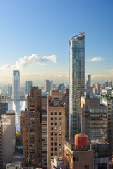 Lower Manhattan facing the Hudson River and Exchange Place