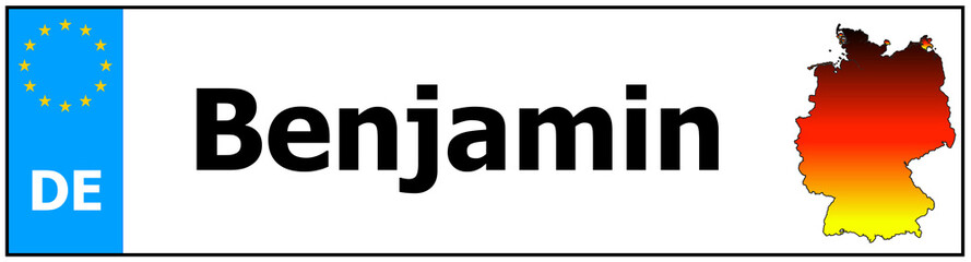 Car sticker sticker with name Benjamin and map of germany