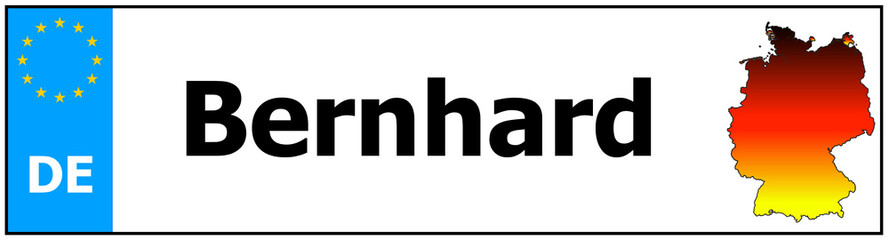 Car sticker sticker with name Bernhard  and map of germany