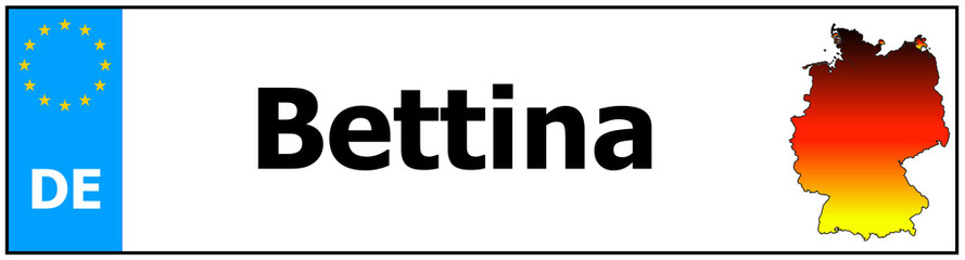 Car sticker sticker with name Bettina and map of germany