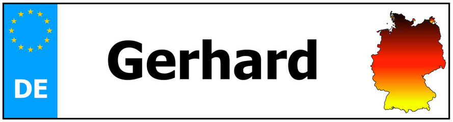 Car sticker sticker with name Gerhard and map of germany