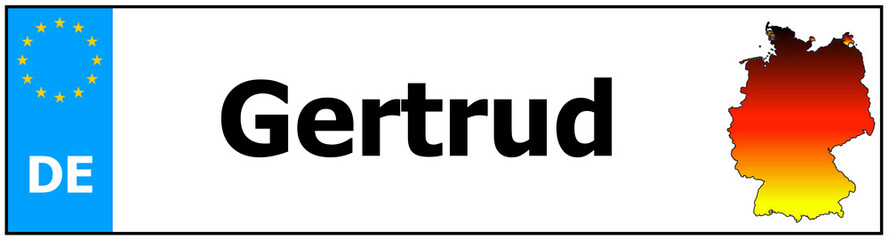 Car sticker sticker with name Gertrud  and map of germany