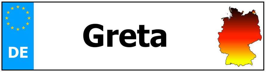 Car sticker sticker with name Greta and map of germany