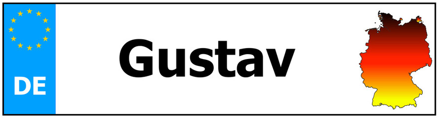 Car sticker sticker with name Gustav and map of germany