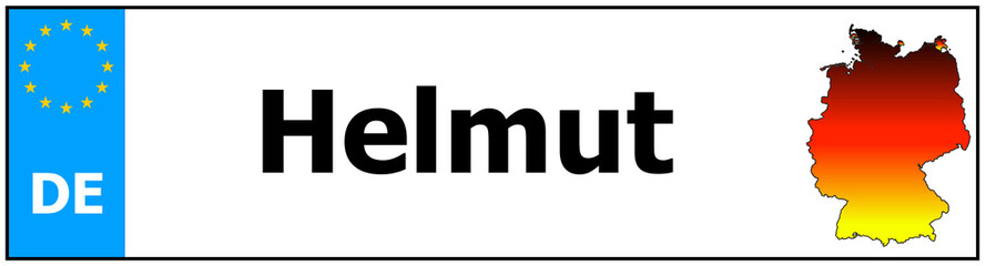 Car sticker sticker with name Helmut and map of germany - obrazy, fototapety, plakaty