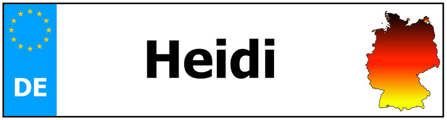 Fototapeta premium Car sticker sticker with name Heidi and map of germany