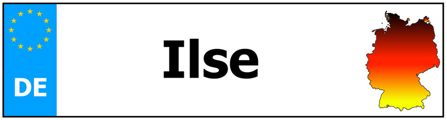 Car sticker sticker with name Ilse and map of germany
