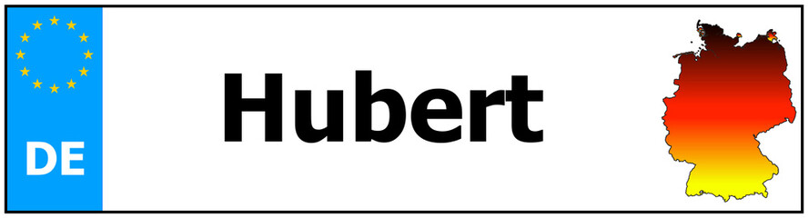 Car sticker sticker with name Hubert and map of germany