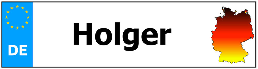 Car sticker sticker with name Holger and map of germany
