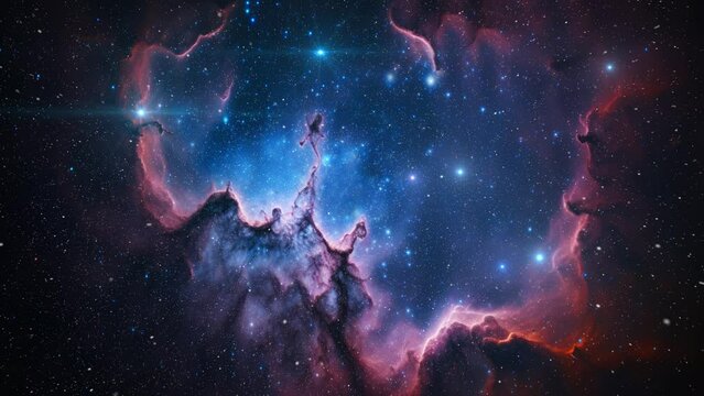 Nebula nd star cluster in outer space