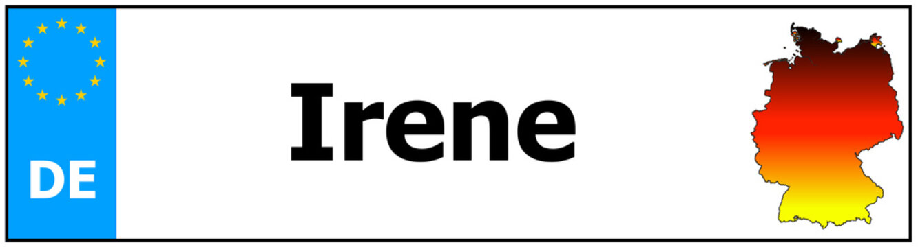 Car sticker sticker with name Irene and map of germany
