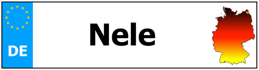 Car sticker sticker with name Nele and map of germany