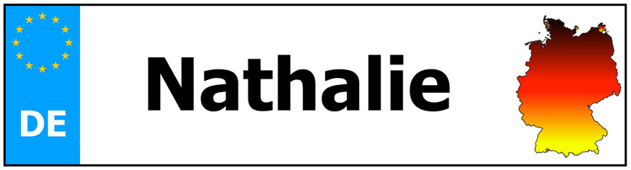 Car sticker sticker with name Nathalie and map of germany