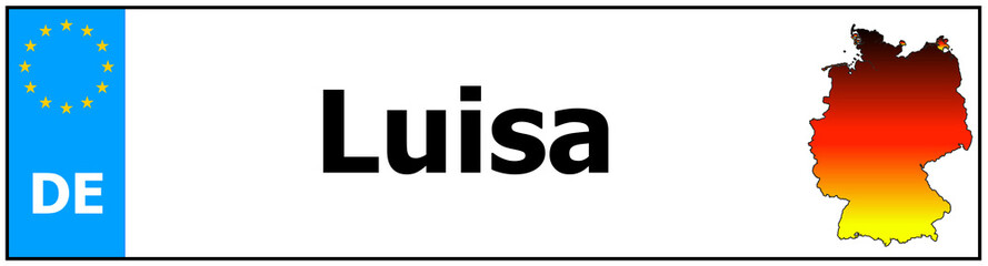 Car sticker sticker with name Luisa and map of germany