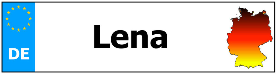 Car sticker sticker with name Lena and map of germany