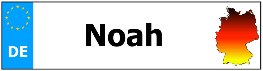 Car sticker sticker with name Noah and map of germany