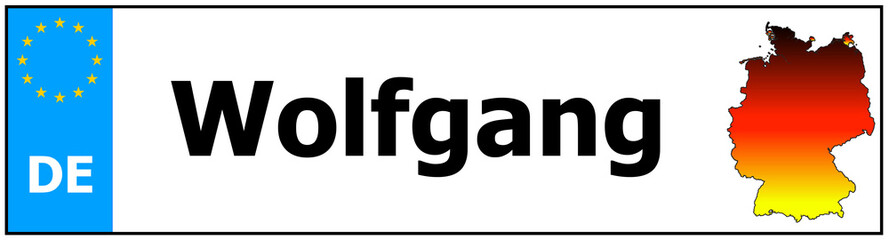 Car sticker sticker with name Wolfgang  and map of germany