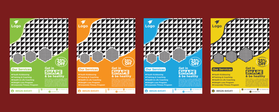 Fitness or Gym Flyer Template. Fitness or Gym flyer template graphic design