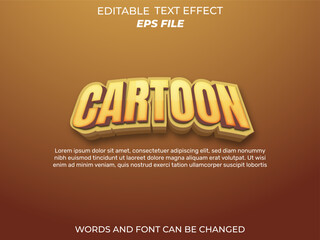 cartoon 3d text effect and editable text effect. vector template