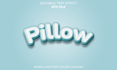 pillow text effect ,strong 3d blue typeface font effect, modern, vector template