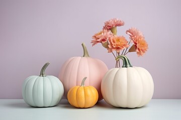 Pastel Elegance: Minimal Pastel Pumpkins