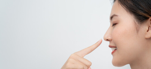 plastic surgery, beauty asian smile and happy after surgery, surgical procedure that involve...