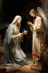  the Annunciation to the Blessed Virgin Mary. AI generative.