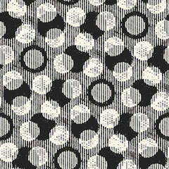 Monochrome Variegated Striped Textured Dots Pattern