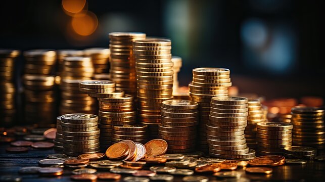 Des pi&egrave;ces de monnaie empil&eacute;s , ia