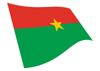 Burkina waving flag 3d illustration with clipping path