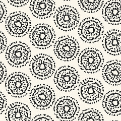 Ink Drawn Floral Dots Pattern