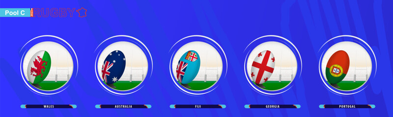 Rugby icon for participants in Pool C rugby competitions.