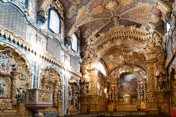 Iterior of traditional portugees church