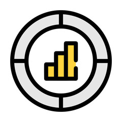 Business chart icon symbol image vector. Illustration of growth diagram data graphic pictogram infographic design image.