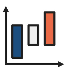 Business chart icon symbol image vector. Illustration of growth diagram data graphic pictogram infographic design image.