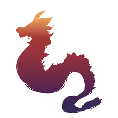 ラフな龍のシルエットのイラスト素材