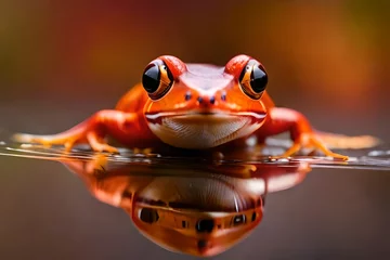 Fototapeten red eyed tree frog on a leaf © sehar