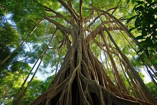 Australian Strangler Fig: Majestic Example of Nature's Power and Beauty in Queensland Rainforest