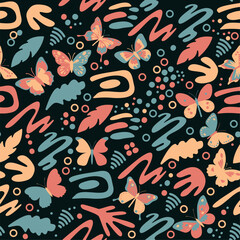 seamless pattern abstraction with butterflies