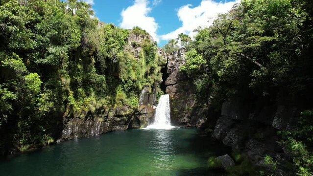Imagens a&eacute;reas da Cachoeira Rei do Prata na cidade de Cavalcante estado de Goi&aacute;s - Chapada dos Veadeiros - Tocantins
