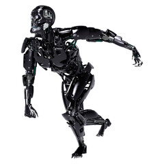 3D Rendering Male Robot on White