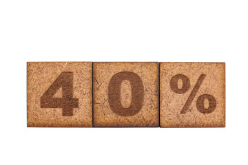 Number And Signs On Wooden Square Tiles On White Background