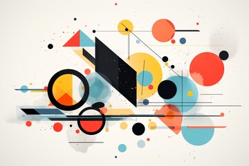Obraz premium Geometric abstraction colorful modern art with shapes and lines