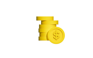 gold coins isolated on white