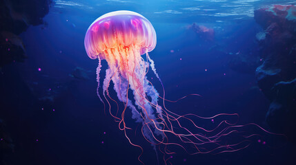 A jellyfish in sea