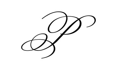 letter P For Business corporate design Free Vector